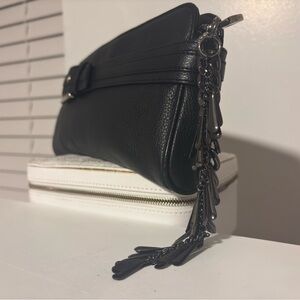 Moto Bag Charm - Black, Chain, Gunmetal